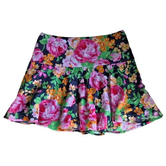 Abercrombie & Fitch Floral A-Line Mini Skirt Women's 2 Fully Lined Side Zip - Picture 2 of 8